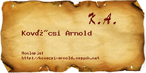 Kovácsi Arnold névjegykártya