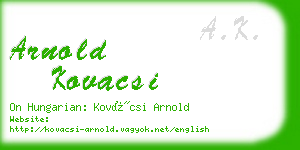 arnold kovacsi business card